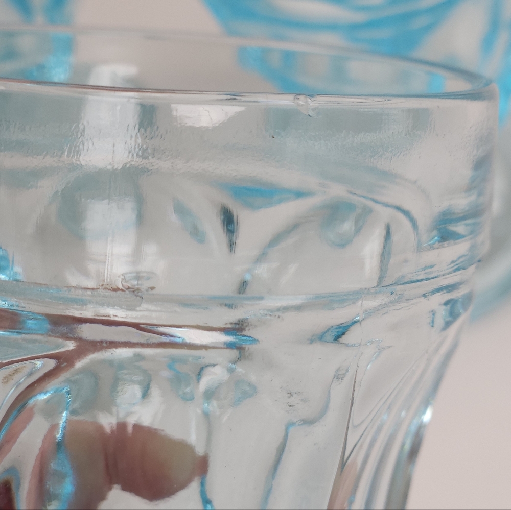 Anchor Hocking Fairfield Sky Blue Glass Water Goblets 5 Inch Stemware MCM - Picture 4 of 10
